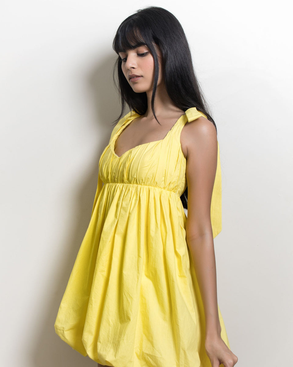 Balloon Tie-up Mini Dress – Arabellaa