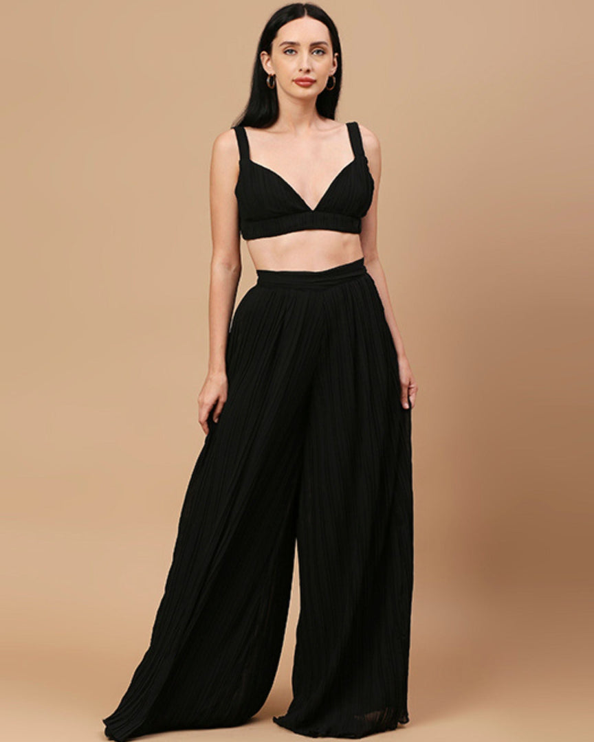 Pleated High Waist Trousers