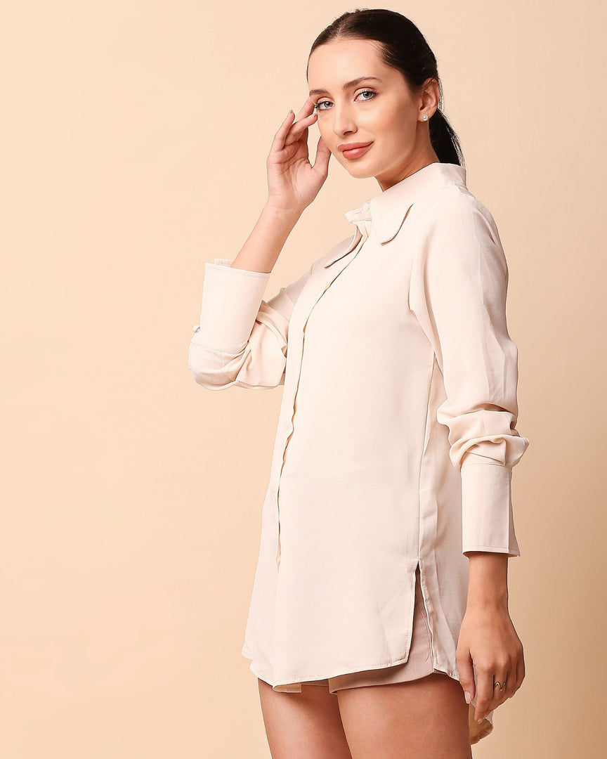 Cream collared shirt