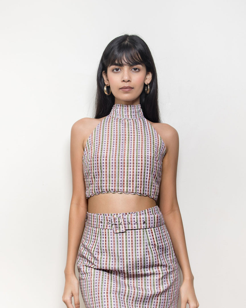 Checkered Halter Top