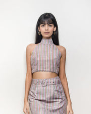 Checkered Halter Top