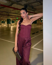 Baggy Fit Trousers - Maroon