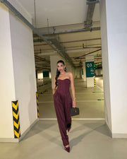 Baggy Fit Trousers - Maroon