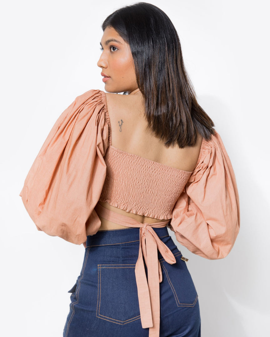 Poplin Bustier Top (Beige)