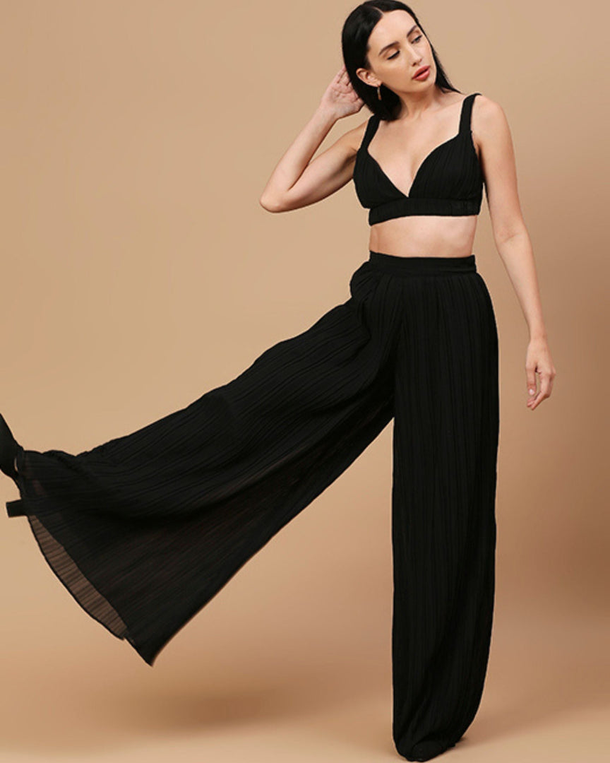 Pleated High Waist Trousers