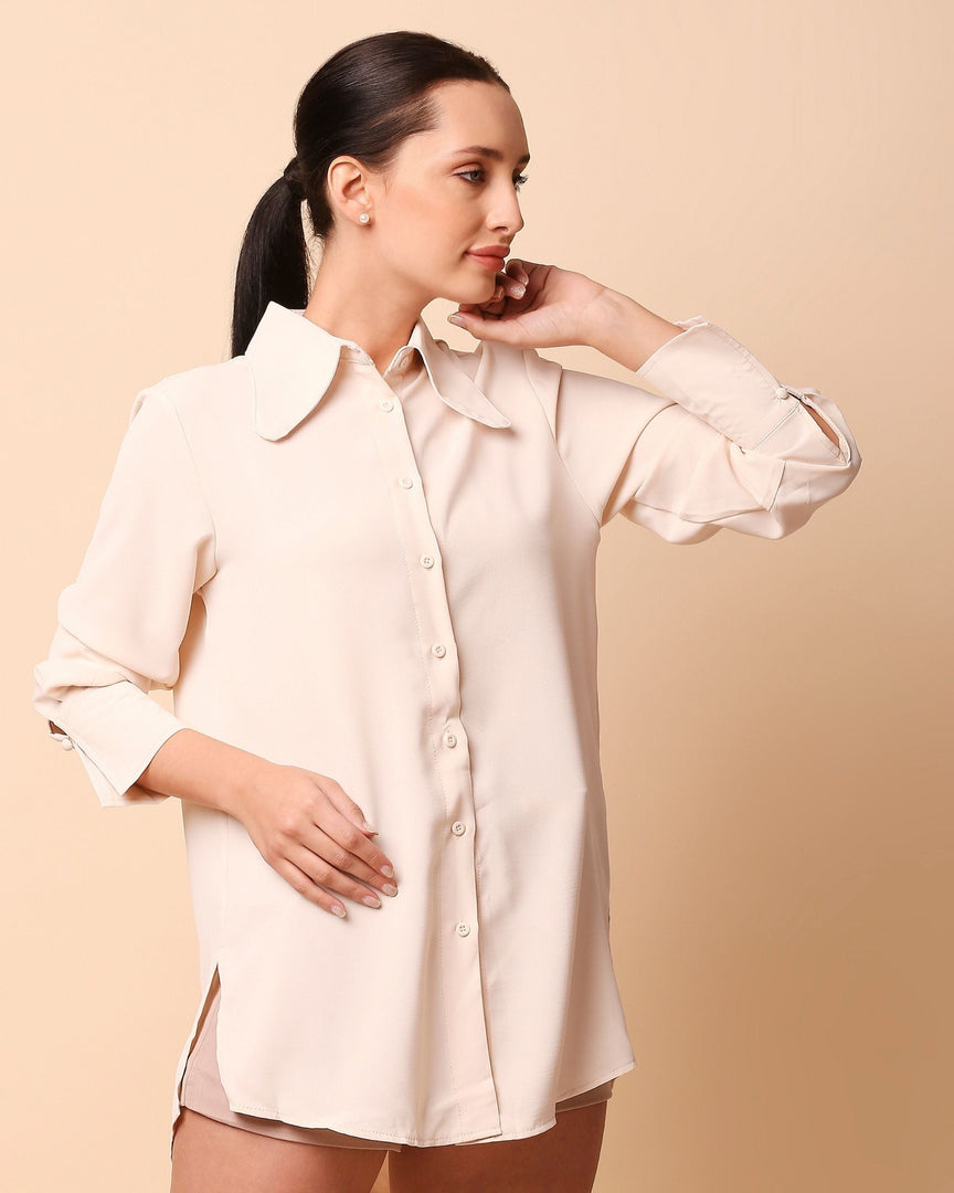 Cream collared shirt