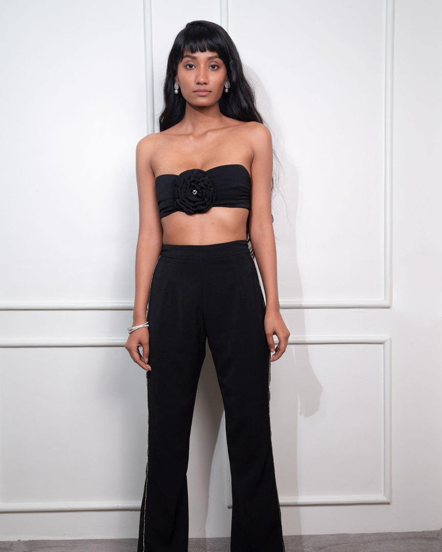 Diamond String Trouser - Black