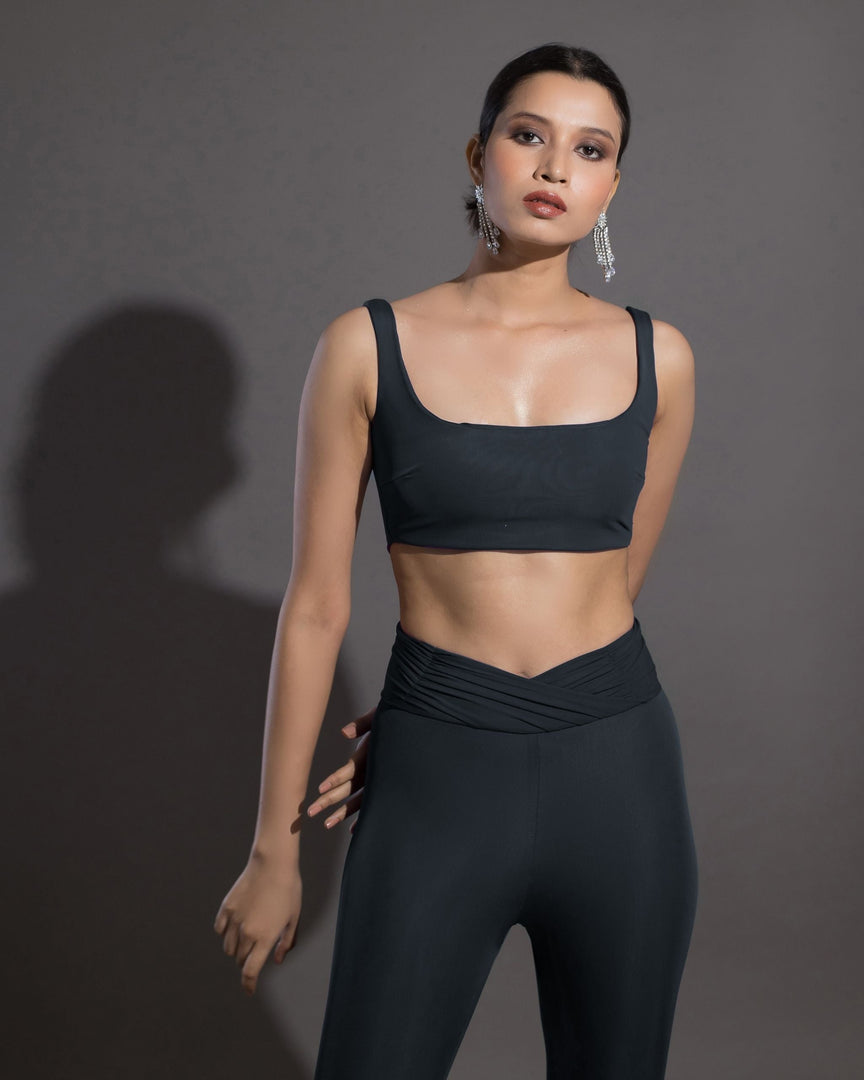 Lycra Crop Top - Black