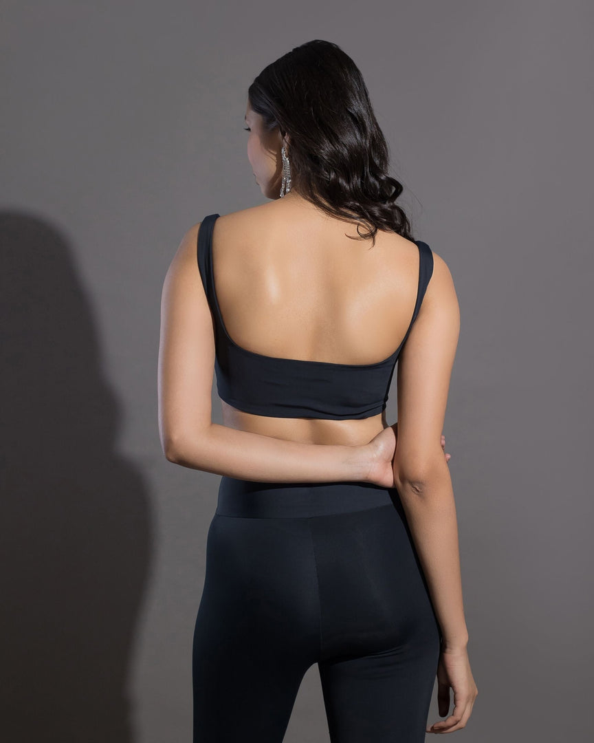 Lycra Crop Top - Black