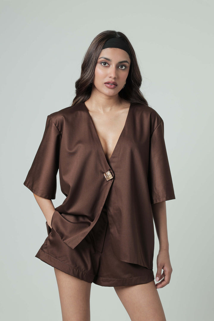 Luna Set Top - Brown