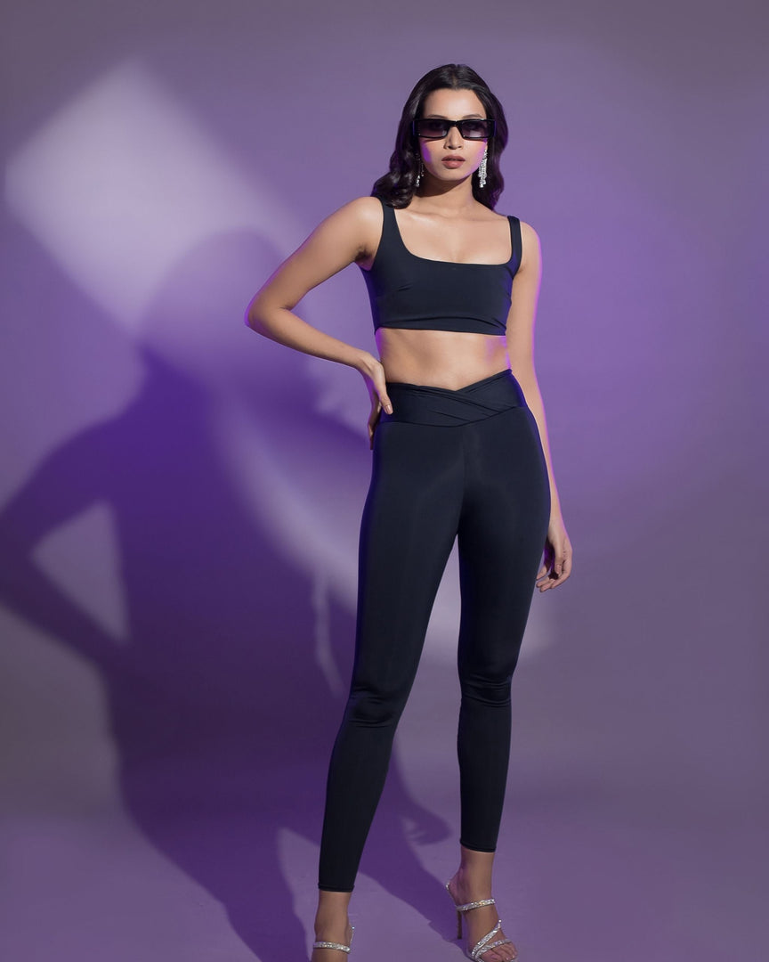 Lycra Crop Top - Black