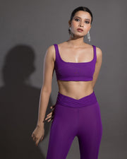 Lycra Crop Top - Purple