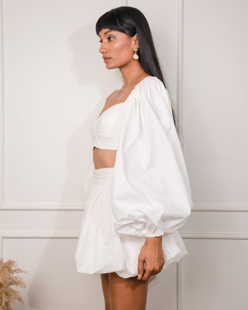 Poplin Balloon Skirt (White)