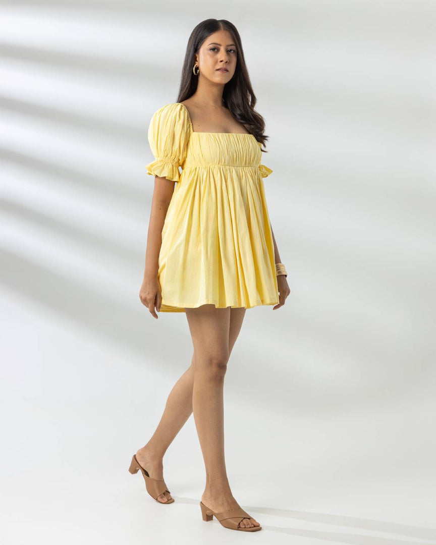 Belle Mini Dress - Solid Yellow