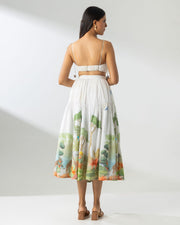 Printed Border Midi Skirt