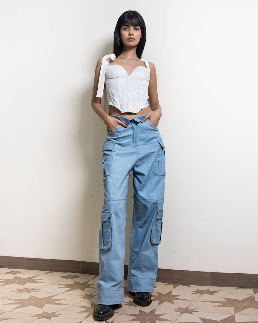 Cargo Collar Denim Pants