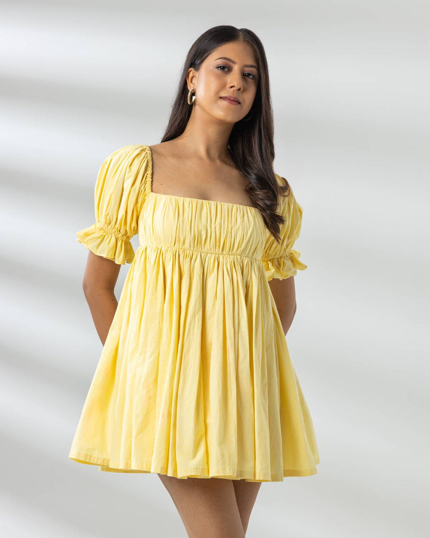 Belle Mini Dress - Solid Yellow