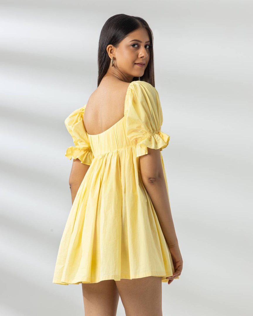 Belle Mini Dress - Solid Yellow