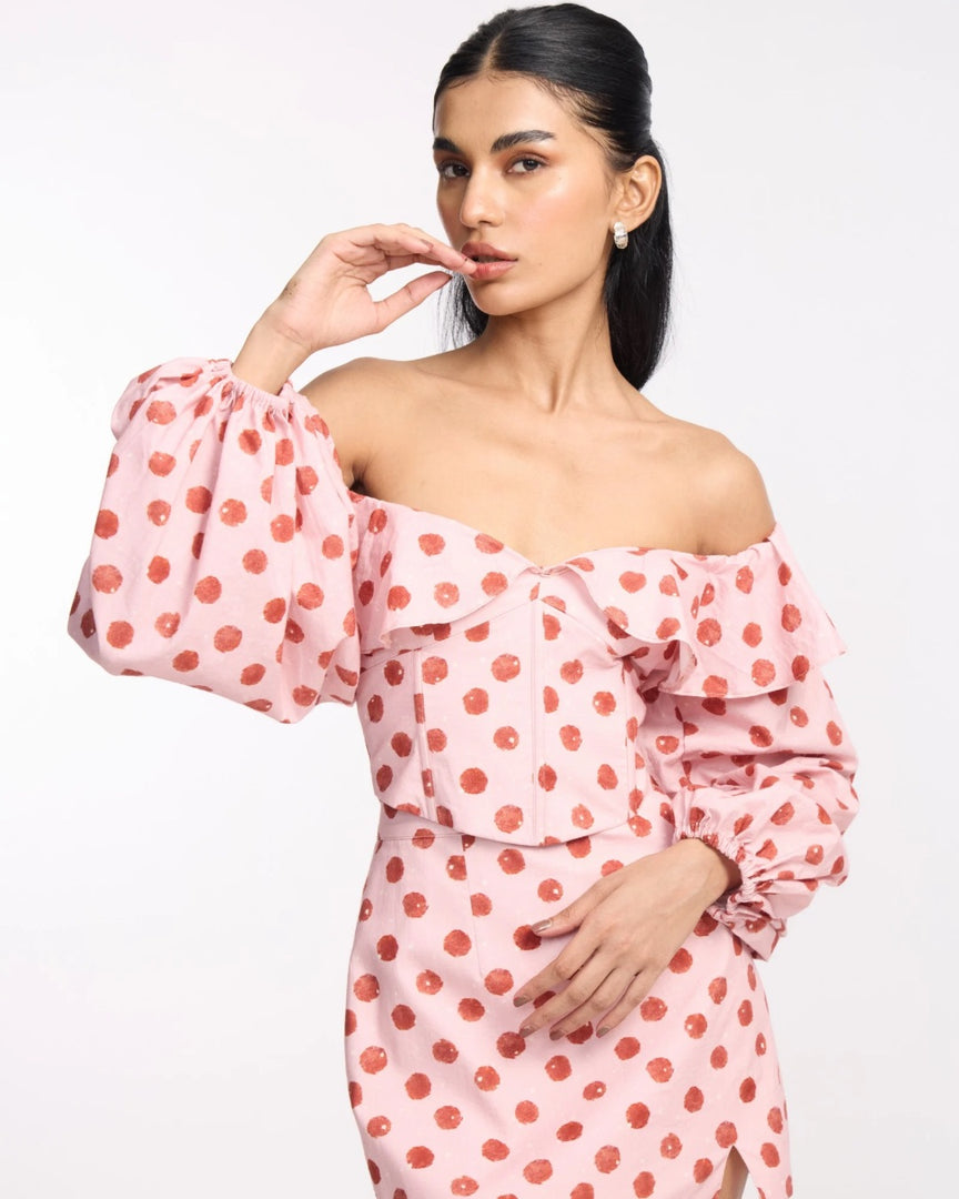 Polka Off Shoulder Set