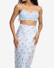 Wrap Skirt - Blue Polka