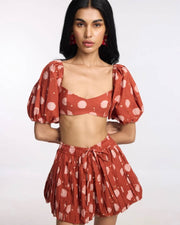 Bubble Shorts Set - Red