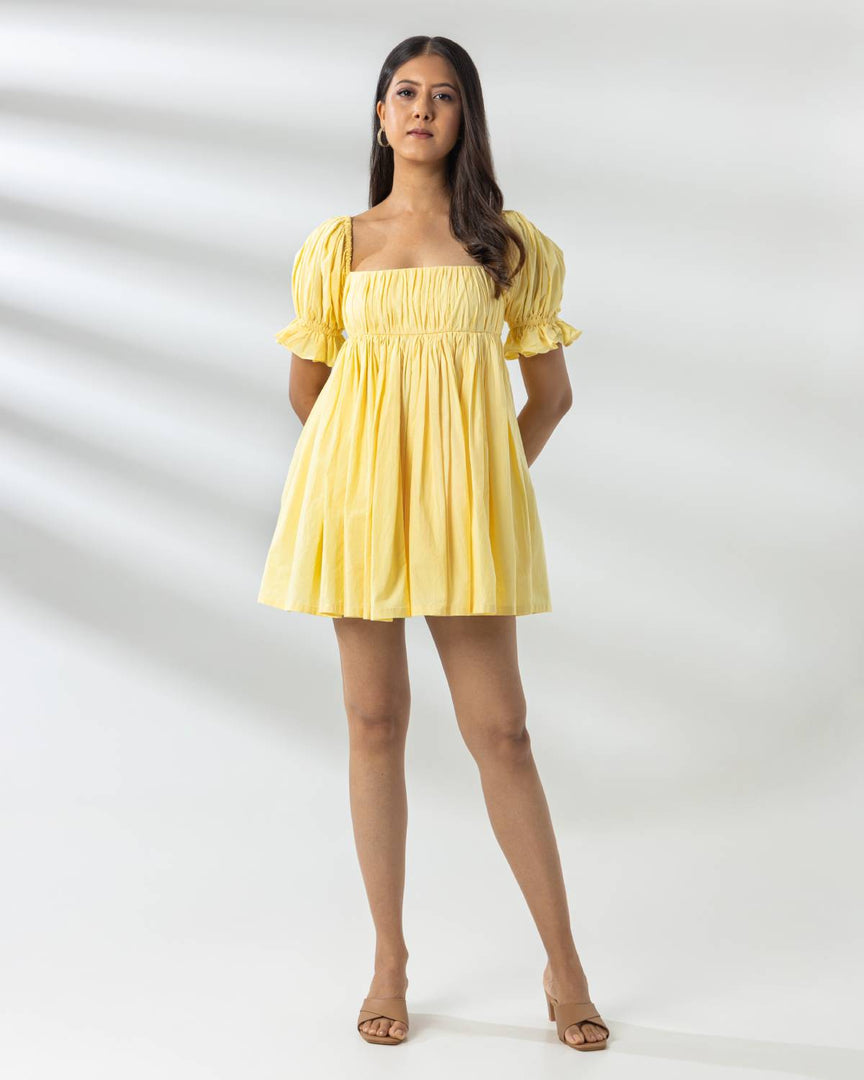 Belle Mini Dress - Solid Yellow