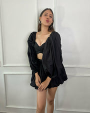 Poplin Bustier Top (Black)