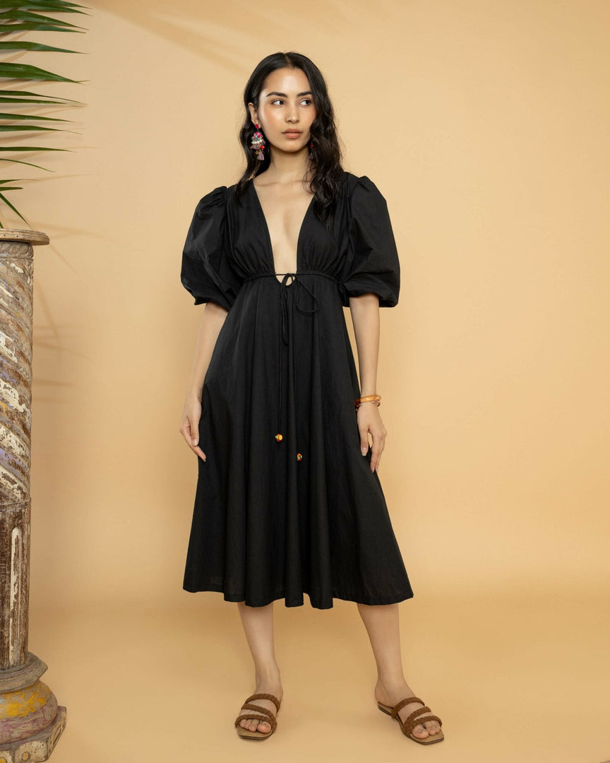 ALIYAH MIDI DRESS BLACK