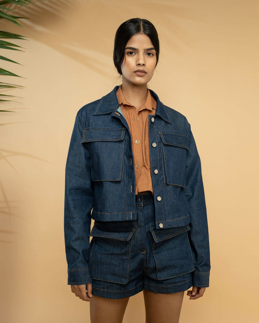 UTILITY DENIMS CROP JACKET