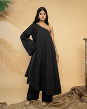 ONE SHOULDER TUNIC - BLACK