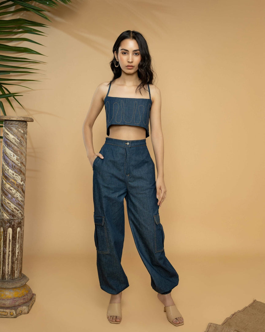 DENIM CROP TOP