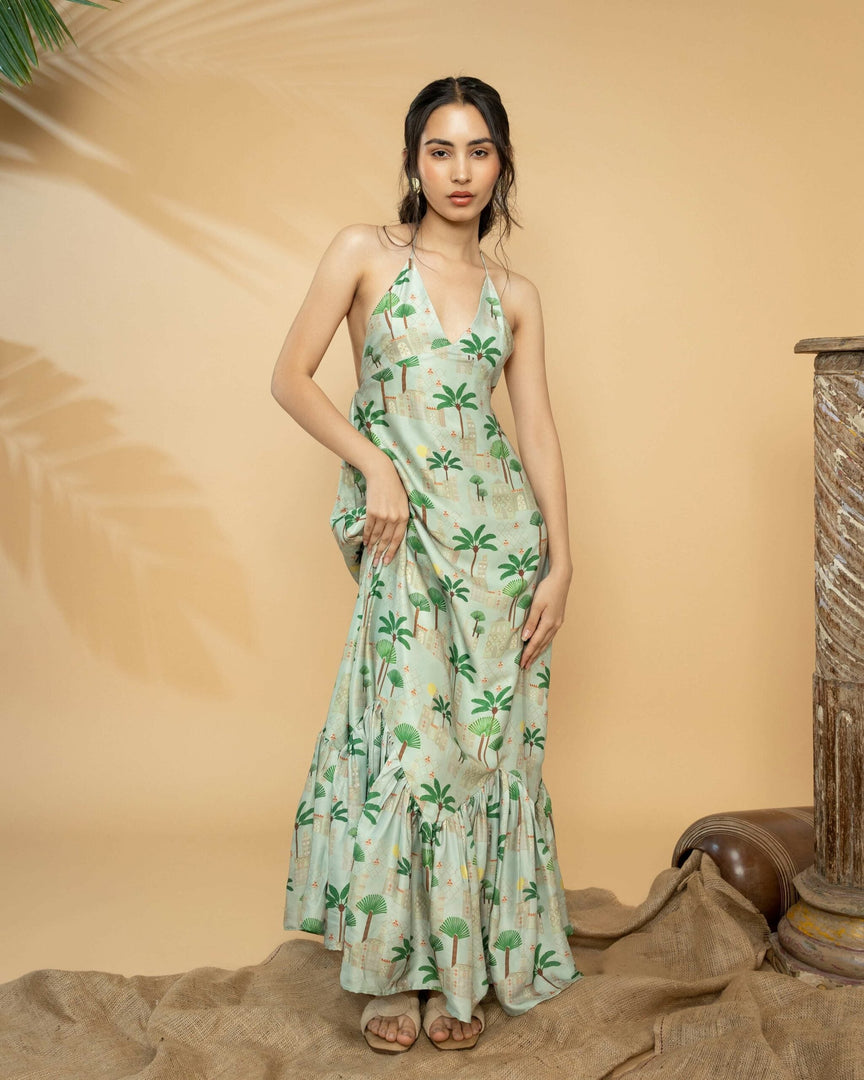 SLIP MAXI DRESS - GREEN