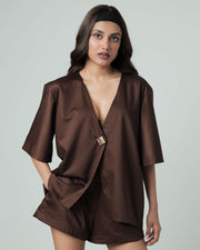 Luna Set Shorts - Brown