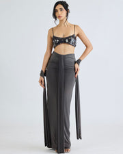 Sequin Lehenga - Grey