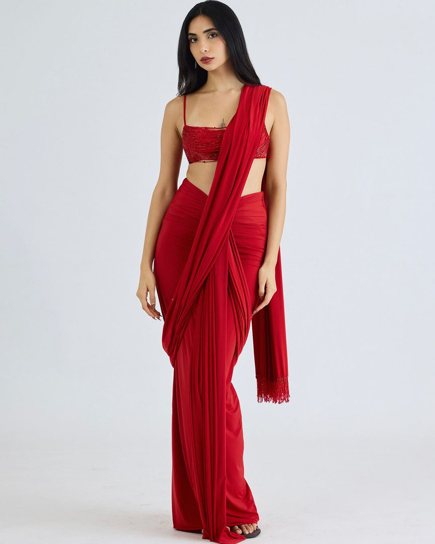 Naz Red Sari