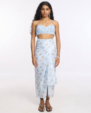 Wrap Skirt Blue Floral