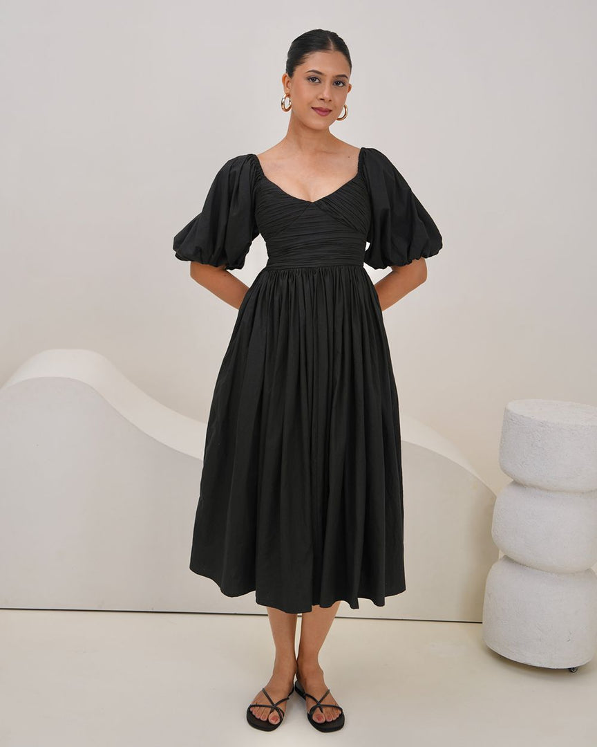 Dora Midi Dress - Black