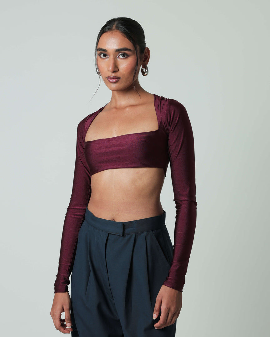 Erine Crop Top - Maroon