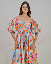 Dora Midi Dress - Blue