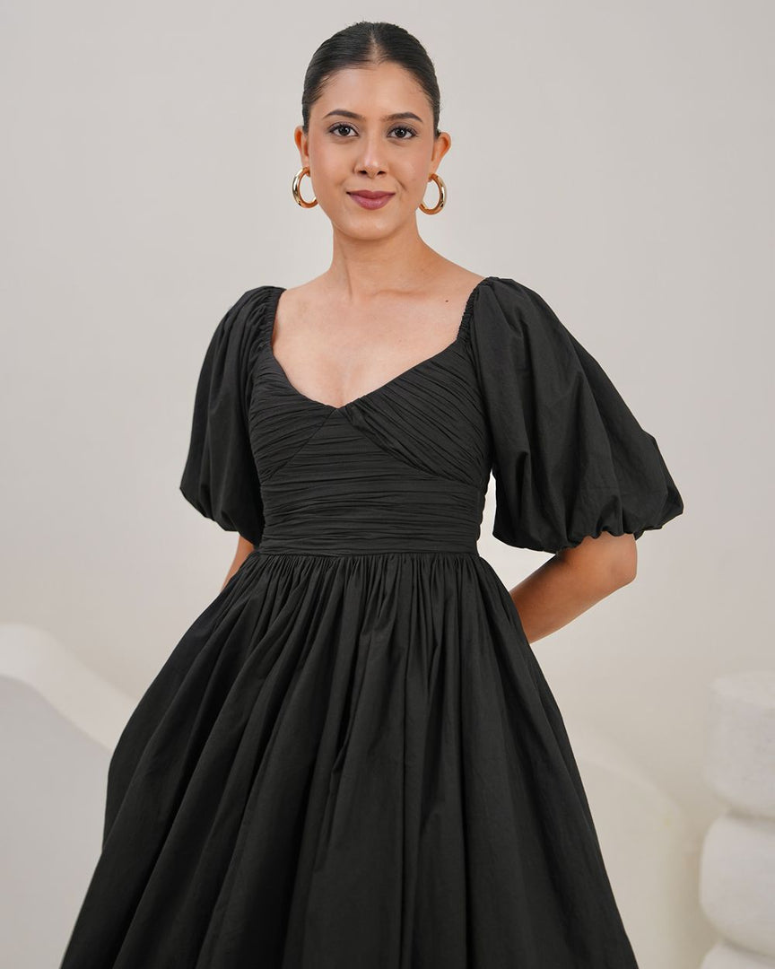 Dora Midi Dress - Black