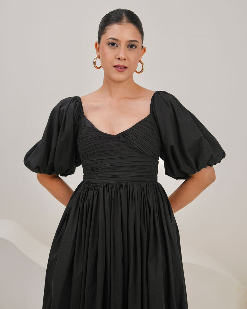 Dora Midi Dress - Black