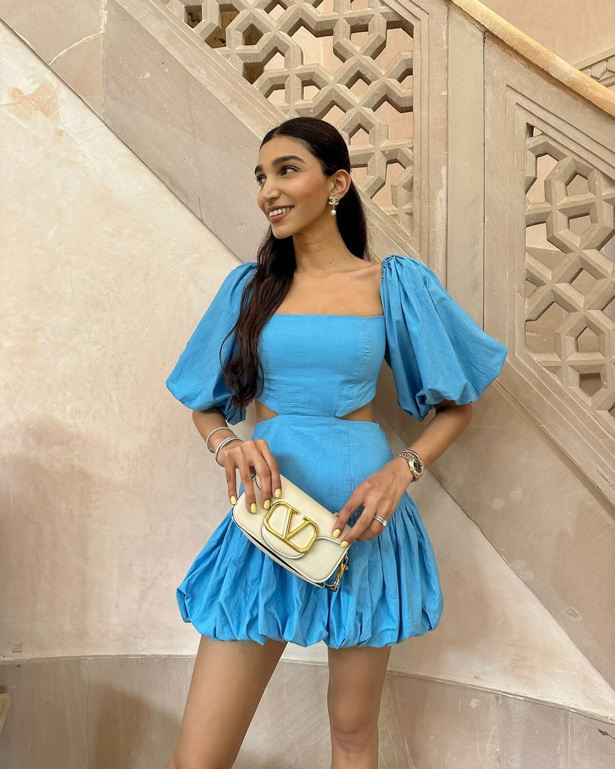 Alana Mini Dress - Blue (On Juhi)