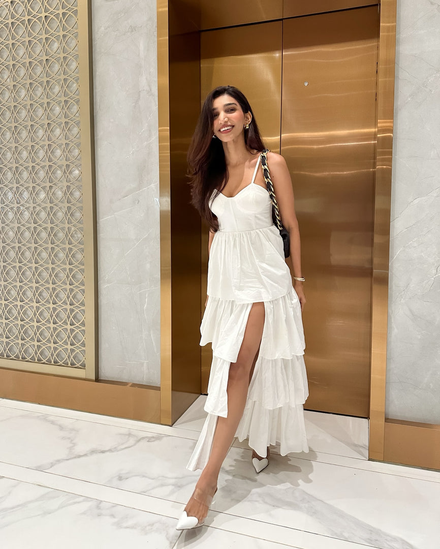 Kim Midi Dress - White (On Juhi)