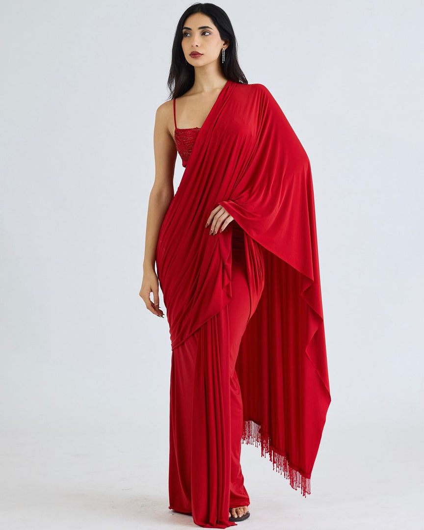 Naz Red Sari