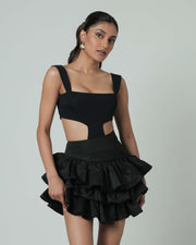 Mini Frill Skirt - Black