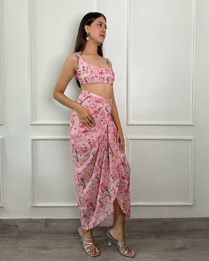 Kamira Printed Ivy crop - pink