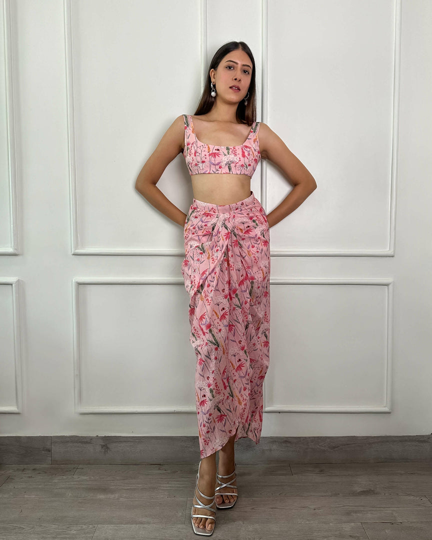 Kamira Printed Ivy crop - pink