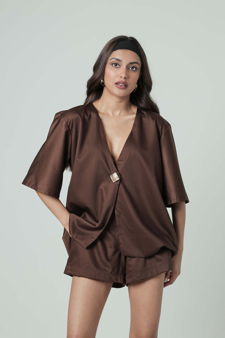 Luna Set Top - Brown