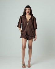 Luna Set Shorts - Brown