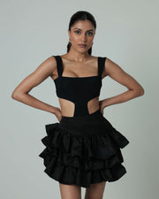 Mini Frill Skirt - Black